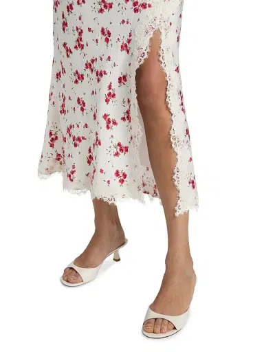 Cami NYC Women's Teagan Hammered Silk Midi-Skirt - Candied Rose - Size Large | Thumbnail 6 Cami NYC Women's Teagan Hammered Silk Midi-Skirt - Candied Rose - Size Large | Thumbnail 6