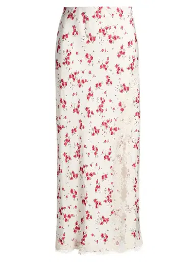 Cami NYC Women's Teagan Hammered Silk Midi-Skirt - Candied Rose - Size Large | Thumbnail 1 Cami NYC Women's Teagan Hammered Silk Midi-Skirt - Candied Rose - Size Large | Thumbnail 1