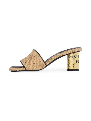 Givenchy Women's Tape Raffia-Effect Heeled Mules - Natural | Thumbnail 2 Givenchy Women's Tape Raffia-Effect Heeled Mules - Natural | Thumbnail 2