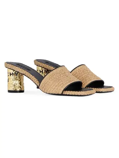 Givenchy Women's Tape Raffia-Effect Heeled Mules - Natural | Thumbnail 3 Givenchy Women's Tape Raffia-Effect Heeled Mules - Natural | Thumbnail 3