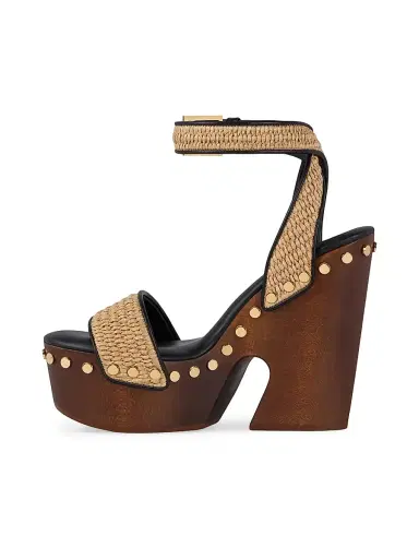 Givenchy Women's Clog Raffia-Effect Platform Sandals with Studs Detail - Natural | Thumbnail 2 Givenchy Women's Clog Raffia-Effect Platform Sandals with Studs Detail - Natural | Thumbnail 2