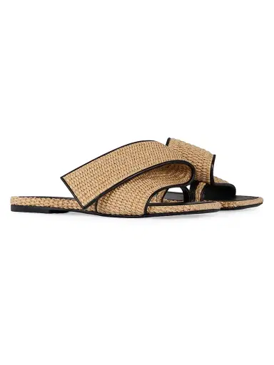 Givenchy Women's Sliced Square Raffia-Effect Flat Mules - Natural | Thumbnail 2 Givenchy Women's Sliced Square Raffia-Effect Flat Mules - Natural | Thumbnail 2