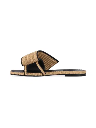 Givenchy Women's Sliced Square Raffia-Effect Flat Mules - Natural | Thumbnail 3 Givenchy Women's Sliced Square Raffia-Effect Flat Mules - Natural | Thumbnail 3