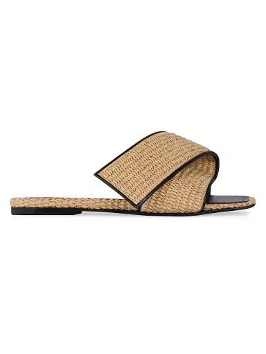 Givenchy Women's Sliced Square Raffia-Effect Flat Mules - Natural | Thumbnail 1 Givenchy Women's Sliced Square Raffia-Effect Flat Mules - Natural | Thumbnail 1