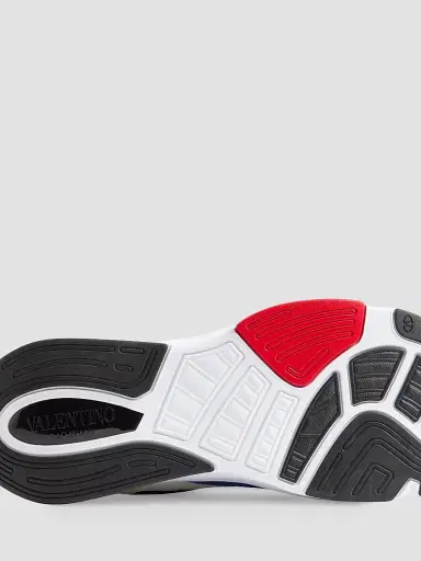 Valentino Garavani Men's Demivee Sneakers in Mesh Fabric with Suede Inserts - White Blue - Size 6.5 | Thumbnail 7 Valentino Garavani Men's Demivee Sneakers in Mesh Fabric with Suede Inserts - White Blue - Size 6.5 | Thumbnail 7