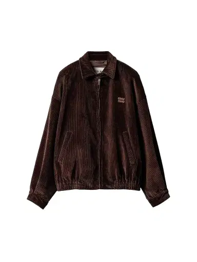 Miu Miu Women's Corduroy Blouson Jacket - Brown - Size 8 | Thumbnail 1 Miu Miu Women's Corduroy Blouson Jacket - Brown - Size 8 | Thumbnail 1