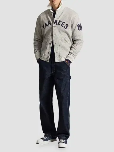 Polo Ralph Lauren Men's Yankees Vintage Fleece Bomber Jacket | Thumbnail 2 Polo Ralph Lauren Men's Yankees Vintage Fleece Bomber Jacket | Thumbnail 2