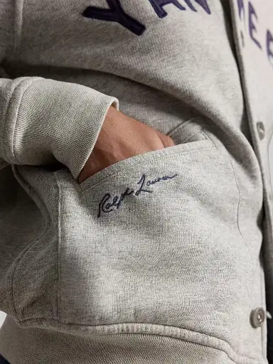 Polo Ralph Lauren Men's Yankees Vintage Fleece Bomber Jacket | Thumbnail 9 Polo Ralph Lauren Men's Yankees Vintage Fleece Bomber Jacket | Thumbnail 9