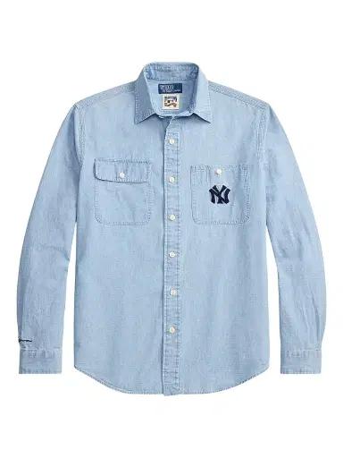 Polo Ralph Lauren Men's x Yankees Chambray Shirt | Thumbnail 1 Polo Ralph Lauren Men's x Yankees Chambray Shirt | Thumbnail 1