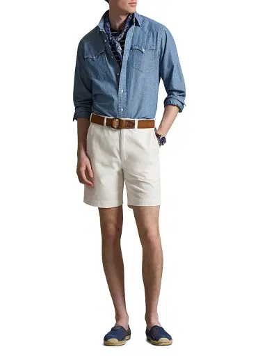 Polo Ralph Lauren Men's Chambray Button-Front Shirt - Medium Indigo | Thumbnail 2 Polo Ralph Lauren Men's Chambray Button-Front Shirt - Medium Indigo | Thumbnail 2