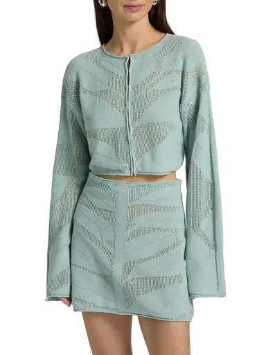 Amur Women's Nyra Relaxed Crop Knit Cardigan - Sage Petal - Size XL | Thumbnail 3 Amur Women's Nyra Relaxed Crop Knit Cardigan - Sage Petal - Size XL | Thumbnail 3