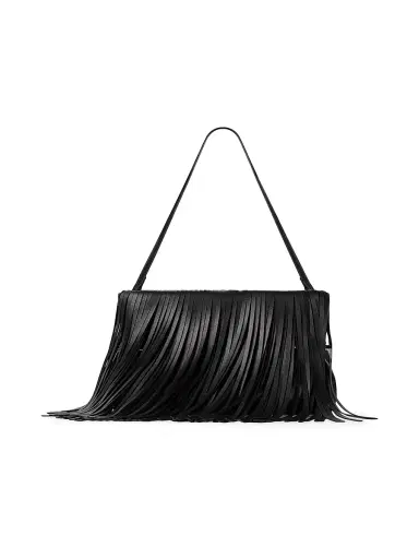 Givenchy Women's Pinch Soft Clutch in Nappa Leather with Fringes - Black | Thumbnail 3 Givenchy Women's Pinch Soft Clutch in Nappa Leather with Fringes - Black | Thumbnail 3
