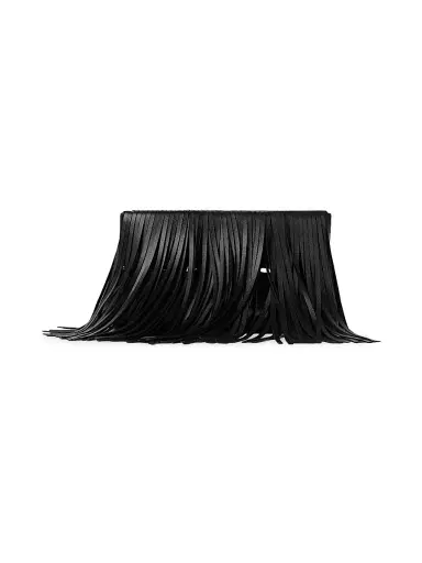 Givenchy Women's Pinch Soft Clutch in Nappa Leather with Fringes - Black | Thumbnail 1 Givenchy Women's Pinch Soft Clutch in Nappa Leather with Fringes - Black | Thumbnail 1
