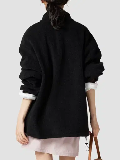 Miu Miu Women's Fleece Sweatshirt - Black | Thumbnail 3 Miu Miu Women's Fleece Sweatshirt - Black | Thumbnail 3