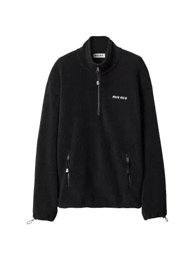 Miu Miu Women's Fleece Sweatshirt - Black | Thumbnail 1 Miu Miu Women's Fleece Sweatshirt - Black | Thumbnail 1