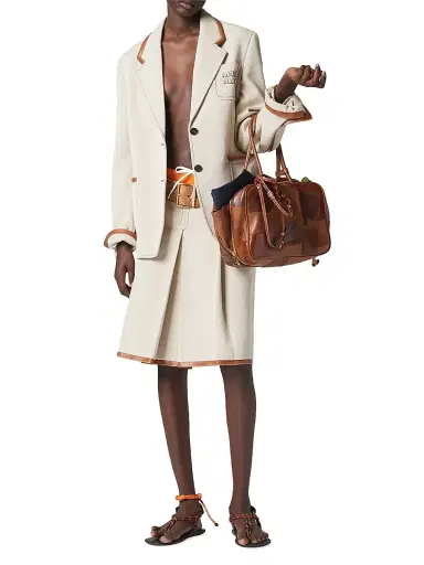 Miu Miu Women's Leather Patchwork Beau Top Handle Bag - Brown | Thumbnail 2 Miu Miu Women's Leather Patchwork Beau Top Handle Bag - Brown | Thumbnail 2