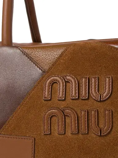 Miu Miu Women's Leather Patchwork Beau Top Handle Bag - Brown | Thumbnail 7 Miu Miu Women's Leather Patchwork Beau Top Handle Bag - Brown | Thumbnail 7