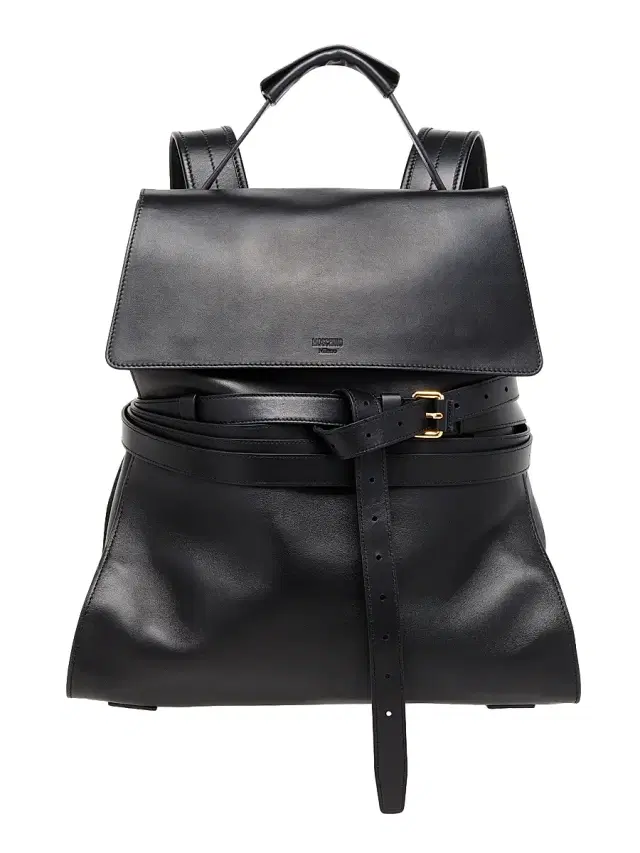 Men's Tie Me Leather Backpack - Black Men's Tie Me Leather Backpack - Black