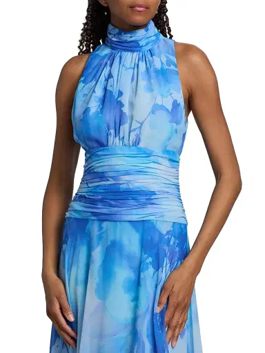 Teri Jon by Rickie Freeman Women's Cloud Print Chiffon Gown - Blue Multi - Size 18 | Thumbnail 6 Teri Jon by Rickie Freeman Women's Cloud Print Chiffon Gown - Blue Multi - Size 18 | Thumbnail 6