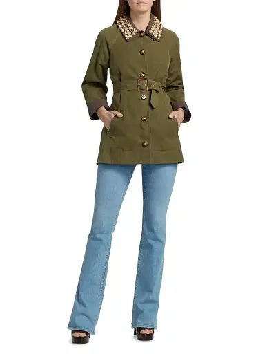 Veronica Beard Women's Langham Belted Dickey Coat - Army | Thumbnail 2 Veronica Beard Women's Langham Belted Dickey Coat - Army | Thumbnail 2