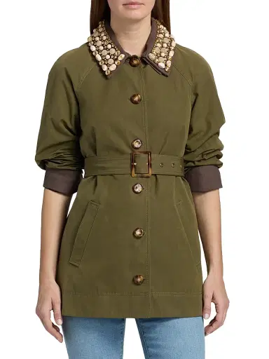Veronica Beard Women's Langham Belted Dickey Coat - Army | Thumbnail 3 Veronica Beard Women's Langham Belted Dickey Coat - Army | Thumbnail 3