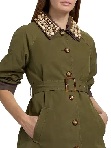 Veronica Beard Women's Langham Belted Dickey Coat - Army | Thumbnail 7 Veronica Beard Women's Langham Belted Dickey Coat - Army | Thumbnail 7