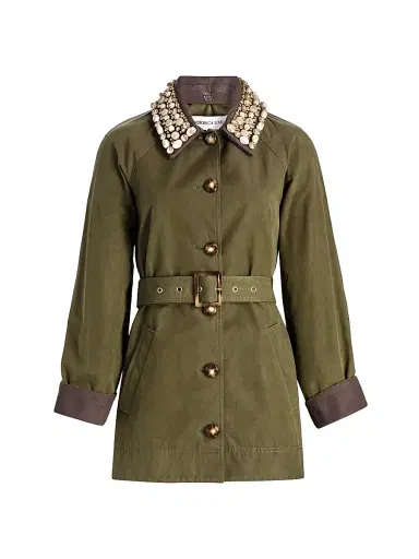 Veronica Beard Women's Langham Belted Dickey Coat - Army | Thumbnail 1 Veronica Beard Women's Langham Belted Dickey Coat - Army | Thumbnail 1