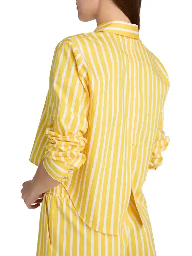 L'Agence Women's Cosette Stripe High-Low Button-Front Crop Shirt | Thumbnail 6 L'Agence Women's Cosette Stripe High-Low Button-Front Crop Shirt | Thumbnail 6
