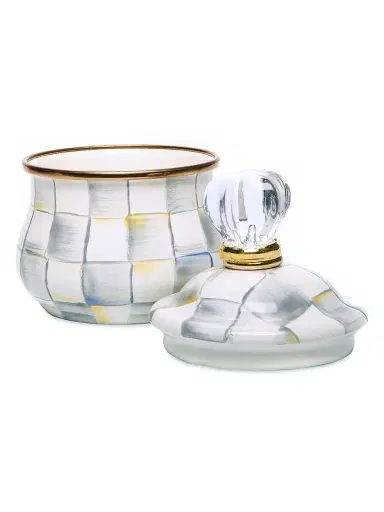 MacKenzie-Childs Sterling Check Enamel Lidded Sugar Bowl | Thumbnail 2 MacKenzie-Childs Sterling Check Enamel Lidded Sugar Bowl | Thumbnail 2