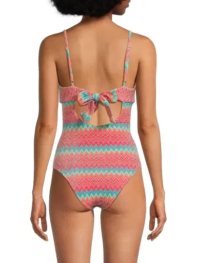 BEACH RIOT Women's Lindy Metallic Chevron One-Piece Swimsuit - Strawberry Ice Chevron - Size XL | Thumbnail 5 BEACH RIOT Women's Lindy Metallic Chevron One-Piece Swimsuit - Strawberry Ice Chevron - Size XL | Thumbnail 5
