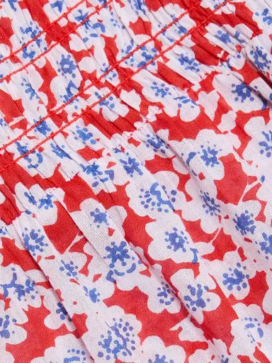 Ro's Garden Women's Luz Floral Cotton Peplum Top - Red | Thumbnail 7 Ro's Garden Women's Luz Floral Cotton Peplum Top - Red | Thumbnail 7