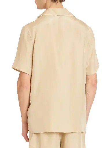Balmain Men's Sun Embroidered Silk Shirt - Beige Clair Marron | Thumbnail 5 Balmain Men's Sun Embroidered Silk Shirt - Beige Clair Marron | Thumbnail 5
