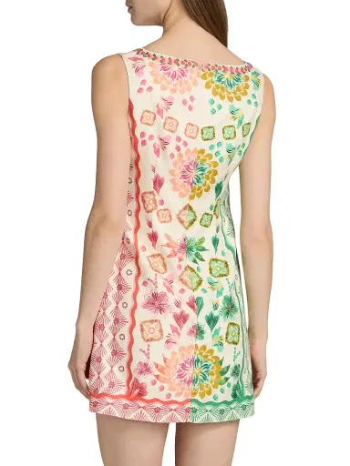 Saloni Women's Alba Two-Tone Printed Minidress - Sunrise Border - Size 8 | Thumbnail 5 Saloni Women's Alba Two-Tone Printed Minidress - Sunrise Border - Size 8 | Thumbnail 5