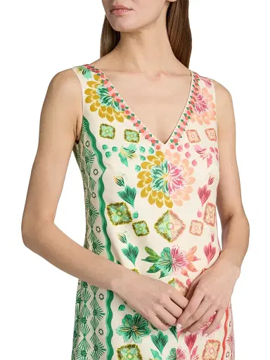 Saloni Women's Alba Two-Tone Printed Minidress - Sunrise Border - Size 8 | Thumbnail 6 Saloni Women's Alba Two-Tone Printed Minidress - Sunrise Border - Size 8 | Thumbnail 6