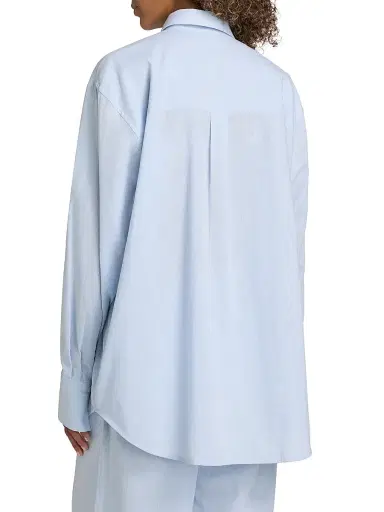 Toteme Women's Garderob Oversized Cotton-Linen Shirt - Sky | Thumbnail 5 Toteme Women's Garderob Oversized Cotton-Linen Shirt - Sky | Thumbnail 5