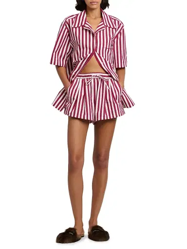 Dolce & Gabbana Women's Rigato Stripe Cotton-Silk Drawstring Shorts - Rigato - Size 12 | Thumbnail 2 Dolce & Gabbana Women's Rigato Stripe Cotton-Silk Drawstring Shorts - Rigato - Size 12 | Thumbnail 2