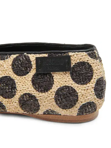 MOSCHINO Women's Printed Raffia Ballerina Flats | Thumbnail 5 MOSCHINO Women's Printed Raffia Ballerina Flats | Thumbnail 5