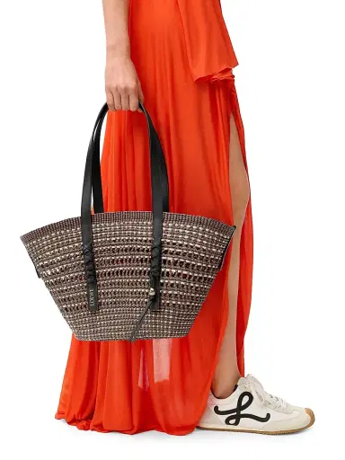 Loewe Women's x Paula's Ibiza Braided Raffia Basket Bag - Khaki Natural | Thumbnail 2 Loewe Women's x Paula's Ibiza Braided Raffia Basket Bag - Khaki Natural | Thumbnail 2