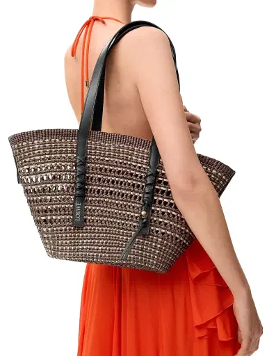 Loewe Women's x Paula's Ibiza Braided Raffia Basket Bag - Khaki Natural | Thumbnail 3 Loewe Women's x Paula's Ibiza Braided Raffia Basket Bag - Khaki Natural | Thumbnail 3