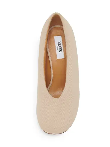 MOSCHINO Women's Round Toe Cotton Pumps - Beige - Size 11 | Thumbnail 4 MOSCHINO Women's Round Toe Cotton Pumps - Beige - Size 11 | Thumbnail 4
