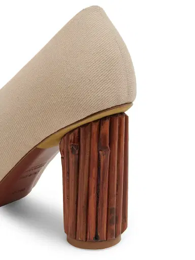 MOSCHINO Women's Round Toe Cotton Pumps - Beige - Size 11 | Thumbnail 5 MOSCHINO Women's Round Toe Cotton Pumps - Beige - Size 11 | Thumbnail 5