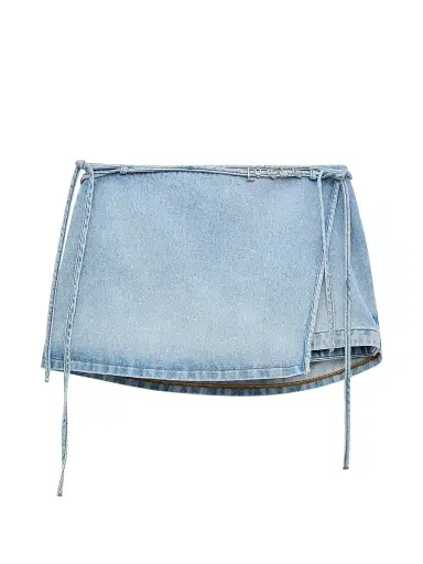 LOEWE Women's x Paula's Ibiza Denim Wrap Skort - Washed Blue | Thumbnail 1 LOEWE Women's x Paula's Ibiza Denim Wrap Skort - Washed Blue | Thumbnail 1