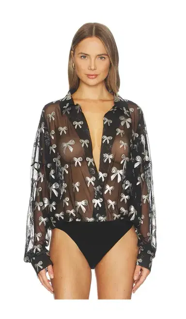 Norma Kamali Super Oversized Boyfriend Nk Shirt Bodysuit | Thumbnail 2 Norma Kamali Super Oversized Boyfriend Nk Shirt Bodysuit | Thumbnail 2
