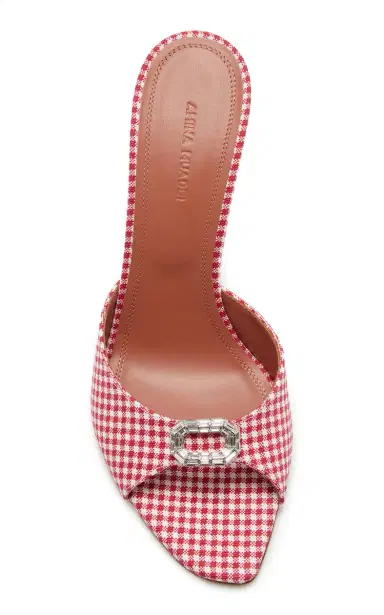 Amina Muaddi Mini Camelia Crystal Gingham Sandals | Thumbnail 3 Amina Muaddi Mini Camelia Crystal Gingham Sandals | Thumbnail 3