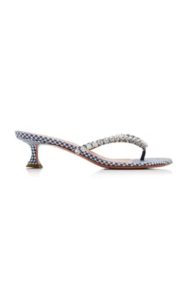 Amina Muaddi Gigi Crystal Gingham Thong Sandals | Thumbnail 7 Amina Muaddi Gigi Crystal Gingham Thong Sandals | Thumbnail 7