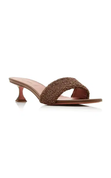 Amina Muaddi Andreea Raffia Sandals | Thumbnail 4 Amina Muaddi Andreea Raffia Sandals | Thumbnail 4