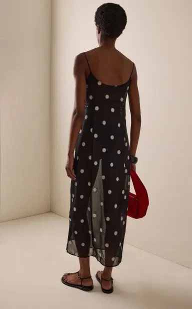 ELCE Elle Embroidered Chiffon Maxi Dress | Thumbnail 4 ELCE Elle Embroidered Chiffon Maxi Dress | Thumbnail 4