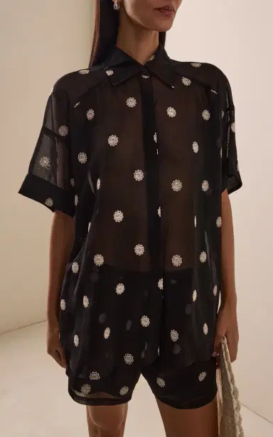 ELCE Elle Embroidered Chiffon Shirt | Thumbnail 2 ELCE Elle Embroidered Chiffon Shirt | Thumbnail 2