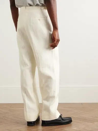 Stòffa Straight-Leg Pleated Linen Trousers - Men | Thumbnail 4 Stòffa Straight-Leg Pleated Linen Trousers - Men | Thumbnail 4