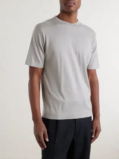 John Smedley Lorca Slim-Fit Sea Island Cotton T-Shirt - Men | Thumbnail 3 John Smedley Lorca Slim-Fit Sea Island Cotton T-Shirt - Men | Thumbnail 3